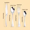 Stainless Steel Knife Fork Spoon Set Steak Table Knives Silver Black Coffee Spoons Cake Fork Western Dining Tableware Sets TH0094