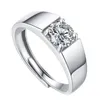 Solitaire man 1ct lab Sona Diamond Ring 925 Sterling Silver Party trouwringen voor mannen Moissanite Accessoire