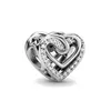 New Popular 925 Sterling Silver Valentine's Day Wrap Heart Cassette for Original Pandora Charm Bracelet Women DIY Jewelry Making