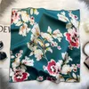 Lenço quadrado de seda para mulheres pequenos lenços de pescoço impressão foulard faixa de cabelo senhora bandana lenços feminino lenço de mão 220516