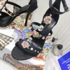 Classic Silk sandals heel height 10cm leather luxury designer Rhinestone decoration sexy size 35-41 full package