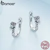 Hoop Huggie 925 Sterling Silver Simple Flower Series Hoop Earrings Fashion Piercing Ear Buckles for Women Fine Wedding Jewelry Gifts 230206