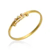 Gold Cuff Bangle Bracelet Stainless Steel High Quality 3 Colors Plated Charm Women For Woman Fashion Jewelry Christmas Gift Female Diamond Stone Jewelry Dubai Girls