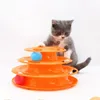 猫パズル玩具レベル3ホイールインタラクティブプレイプレートペットキャットトイトレーニングトラックボールロータリーテーブルスペースタワー220423