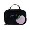 Sacs à cosmétiques, étuis de maquillage pêche, sac Portable de grande capacité, sac de rangement de voyage en peluche PU pour lavage de cosmétiques