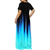 Sukienki w rozmiarze Plus Ombre Pocket Sukienka Maxi 2022 Kobiety swobodne luźne luźne letnie boho długie duże duże wakacyjne szatę femmeplus holl22