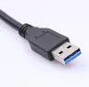 USB 3.0 USB3.0 Man till kvinnlig Datum Kabel Adpeter 13 tum 13Inch Super Speed ​​Black for PC Notebook 100 stycken upp i lager