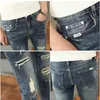 Herren Jeans Großhandel 2022 Nen's Fashion Casual Cowboy Herren Herren Skinny Slim Fit Ripped Hole Schulkleidung für Teenager PantsMen's