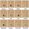 Stella a forma di luna Birthstone Compleanno 12 mesi Collana di strass Gioielli Ciondolo da donna Girocollo Collana di cristallo colorato Catena di amicizia Regali Nuovo caldo