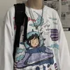 男性の長袖Tシャツ秋のプリントゴシック様式のヴィンテージウルツァン居心地の良いハイストリートストリートウェア5xlバギー韓国のトレンディハラジュクBF 220618