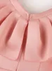 Plus Size Dresses Pink Dress Women Party 2022 Elegant Ruffle Bow V Neck Slim Fit Robe Sleeveless Sexy Midi Birthday Event African SummerPlus