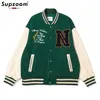 Supzoom Arrival Rib Sleeve Embroidery Brand Clothing Bomber Jacket Men Baseball Mens Loose Casual Bread Fashion Coat 220816