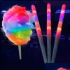 Led Cotton Candy Glow Glowing Sticks Light Up Clignotant Cône Fairy Floss Stick Lampe Home Party Décoration Drop Delivery 2021 Event Supplies