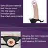 Cinta em super macio realista vibrador pênis arnês ventosa brinquedos sexy para mulheres homens produtos de masturbação lésbica