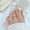 Mode rosa blau schwarze Emaille Designer Ring Quadrat Real 925 Silber Ring für Frau 5A Kubikzirkonia Freund Öffnungen Ringe Schmuck Valentinstag Geschenk mit Kiste