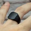 Fashion Simple Style Black Square Ring Classic Wedding Engagement Jewelry 220719