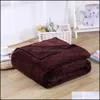 Couvertures en flanelle Coral Fleece Polyester Mink Throw Adt Queen Size Sofa Plaid Solid Plain Color Soft Fausse Fourrure Couverture Drop Delivery 2021 Accueil