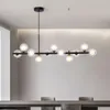 Pendellampor nordiska restaurang ljuskrona led tak hängande ljus kreativt vardagsrum klädbutik lampan modern glas matbord lampa