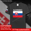 SLOVENSKO pays drapeau t-shirt république slovaque slovaquie T maillot personnalisé Fans bricolage nom numéro marque ample T 220616