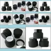 15G 30G 50G Frost Black Glass Cream Jar Packaging Bottles With Lids White Seal Insertion Container Cosmetic Pot Drop Delivery 2021 Packing