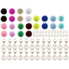 Keychains 72pcs Diy Pom Poms Faux Bur Ball Pompoms Keyring met 24 -stcs Lobster Clasp Jump Ring en Smal22