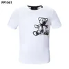 PP ours Fashion Men's Designer slim fit tee Casual strass manches courtes col rond tee shirt Skulls Print Streetwear col Polos M-xxxL P1061