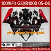 Zestaw Bodys OEM dla Suzuki GSX-R1000 GSXR 1000 CC K5 05-06 Bodyork 122NO.25 1000CC GSXR-1000 GSXR1000 05 06 GSX R1000 2005 2006 Wtrysk Moto Formy Moto Foring Błyszczący Czarny