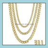 Catene Collane Pendenti gioielli M 5mm Acciaio inossidabile Cuban Link Gold Sier Catena Nera Collana per donne uomini hip hop titanio girocollo fa