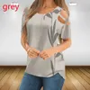 Mujeres sueltas impresas mangas cortas sin tirantes moda más tamaño verano casual camiseta XS 9XL 220628