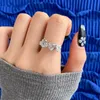 Ins Top süße Eheringe Modeschmuck 925 Sterling Silber Ring füllen Herzform weiß 5A Kubikzirkonia CZ Diamant Versprechen Ewigkeit Verlobung für Frauen Größe 6-9