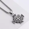 New style 316 Stainless steel Pendant Saint Benedict Exorcism plate round cross Religious men's Necklaces & Pendants