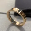 3.6mm Love Ring v Gold 18k لن يتلاشى الخاتم الضيق بدون ماس الماس للعلامة التجارية الرسمية الرسمية