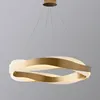 220v modern post-modern chandelier brushed gold round hanging lamp living room loft lustre design creative ceiling chandelier