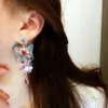 Boucles d'oreilles pendantes en cristal pour femmes, lustre, grande déclaration, fleurs colorées, goutte d'eau, 2022, PendientesDangle Farl22