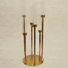 wedding decoration accessories single gold brass candlestick holder gold acrylic crystal nordic Candelabra imake127