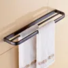 Bath Accessory Set Black Bathroom Hardware Wall Mounted Towel Rack Shelf Ring Paper Holder Robe Hook Accessories SetBath