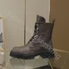 Designer Damen Stiefel Mode Stiefeletten Echtleder Martin Boot Outdoor Dicker Boden Mittellange Stiefel mit Boxgröße 35-41