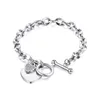 S3054 Fashion Jewelry Love Inlaid Diamond Bracelet OT Button Stainless Steel Chain Bracelets