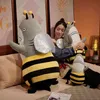 Funny Shark Bee Cuddle relleno Bee Bee Pop Cushion Ornamental Cushion Ldren Toys Birthday Christmas Regalo J220729