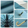 Semi-automatic Sunny Protection Umbrella Wood Long Handle Stitching Color Umbrellas Waterproof Rainy 16 K Strong Umbrella BH4165 TQQ