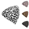 Feanie/crânio Caps Mulheres Winter Leopard Print Hat Fashion Wool Warm Knit
