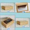 Packing Boxes Office School Business Industrial 20st/Lot-18x12x5cm Kraft Paper Window Gandbox Candy Snack Diy Bakning Lagring Drop Delive Delive