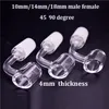 Rookpijpaccessoires 4 mm dikke kwarts banger nagel 10 mm 14 mm mannelijk vrouwelijk 90 45 graden 100% reële kwarts voor waterolie rig bong 10 pcs
