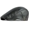 HT3970 Beret PU skórzane czapki beret dla mężczyzn Kobiety jesienne zimowe czapki dla mężczyzn vintage bluszcz newsboy płasko czapka męska beret hats j220722