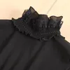 Bow Ties Black Ruffle Stand Fake Collar For Women Female Shirt Detachable Collars False Neckwear Clothies Nep KraagieBow