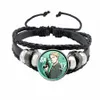 Anime Spy Family Skórzana bransoletka urocza figurki Zmierzch yor Forger Anya Fireger Charm Glass Cabochon Punk Braided Bangles 5612674