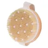 Brosse corporelle pour brossage humide ou sec, poils naturels avec nœuds de Massage, exfoliation douce, améliore la Circulation F0817