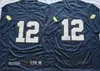 College 12 Tyler Buchner 3 Joe Montana Jerseys Football universitaire Vert Blanc Bleu Marine À l'extérieur Tous cousus pour les fans de sport High1534425