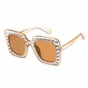 Lunettes de soleil mode femmes carré marque Designer luxe strass lunettes de soleil haute qualité nuances OculosSunglasses