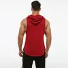 Herrtröjor tröjor herrens fitness fleece sport huva elastisk ärmlös runt hem fleecemen's